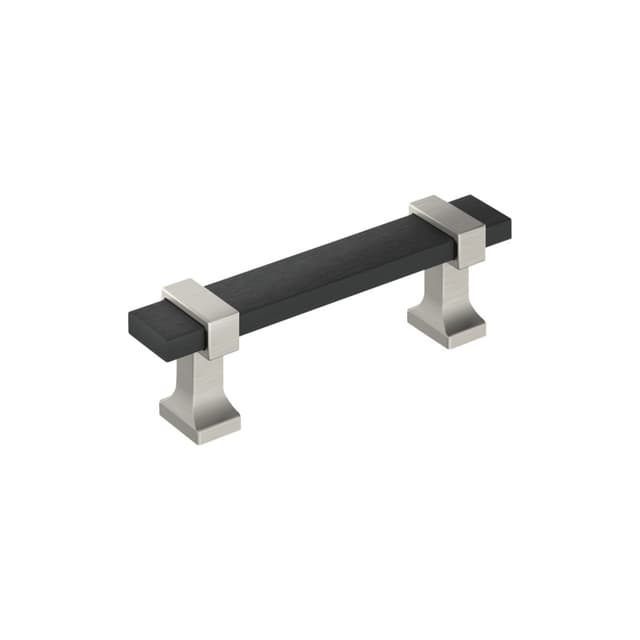 3" Ovaerton Cabinet Pull, Brushed Matte Black/Satin Nickel