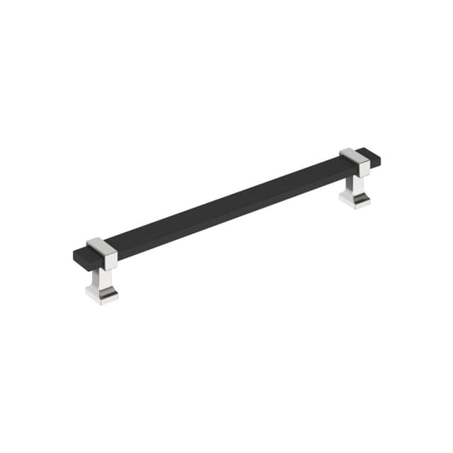 7-9/16" Overton Cabinet Pull, Matte Black/Polished Chrome