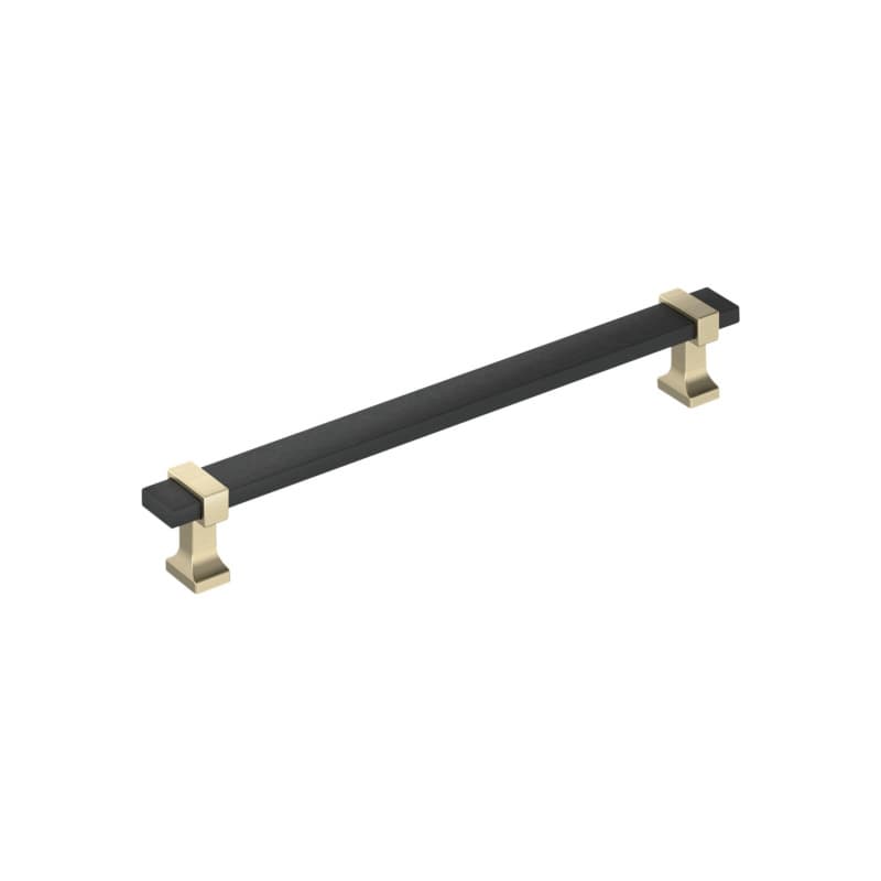 7-9/16" Overton Cabinet Pull, Matte Black/Golden Champagne