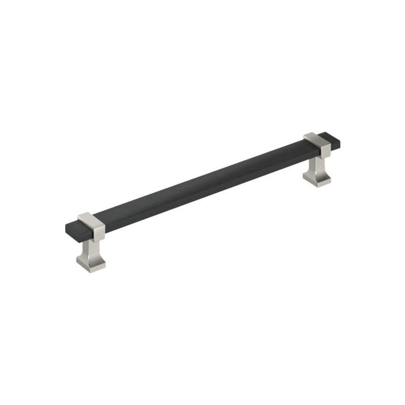 7-9/16" Overton Cabinet Pull, Brushed Matte Black/Satin Nickel