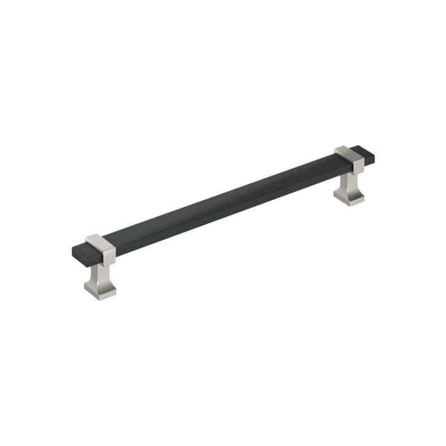 7-9/16" Overton Cabinet Pull, Brushed Matte Black/Satin Nickel