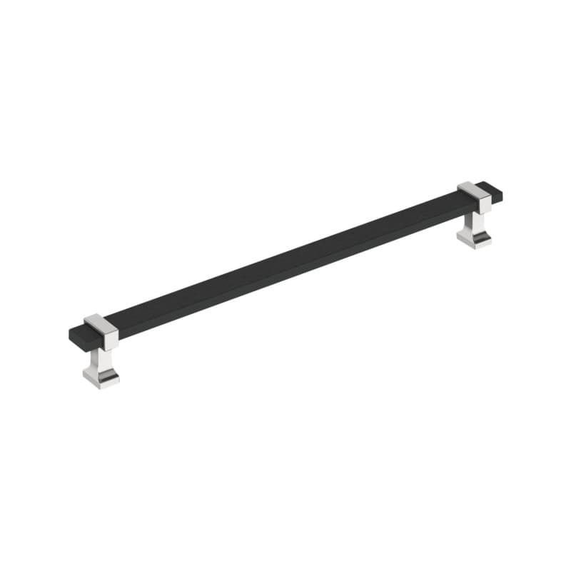 10-1/16" Overton Cabinet Pull, Matte Black/Polished Chrome