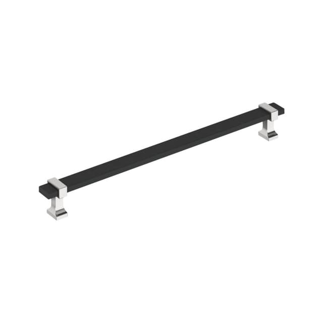 10-1/16" Overton Cabinet Pull, Matte Black/Polished Chrome