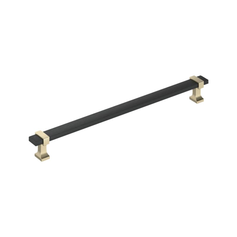 10-1/16" Overton Cabinet Pull, Matte Black/Golden Champagne