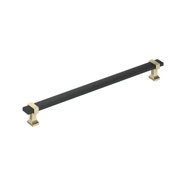 10-1/16" Overton Cabinet Pull, Matte Black/Golden Champagne