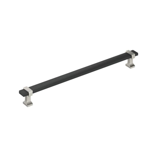 10-1/16" Overton Cabinet Pull, Brushed Matte Black/Satin Nickel