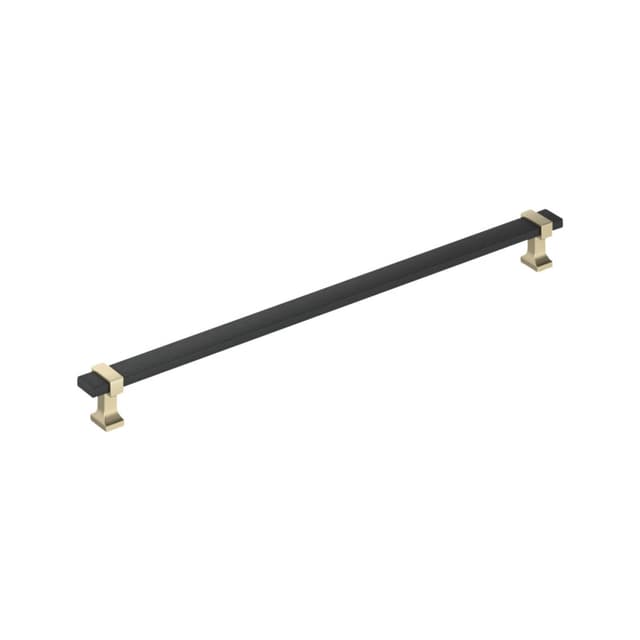 12-5/8" Ovaerton Cabinet Pull, Matte Black/Golden Champagne
