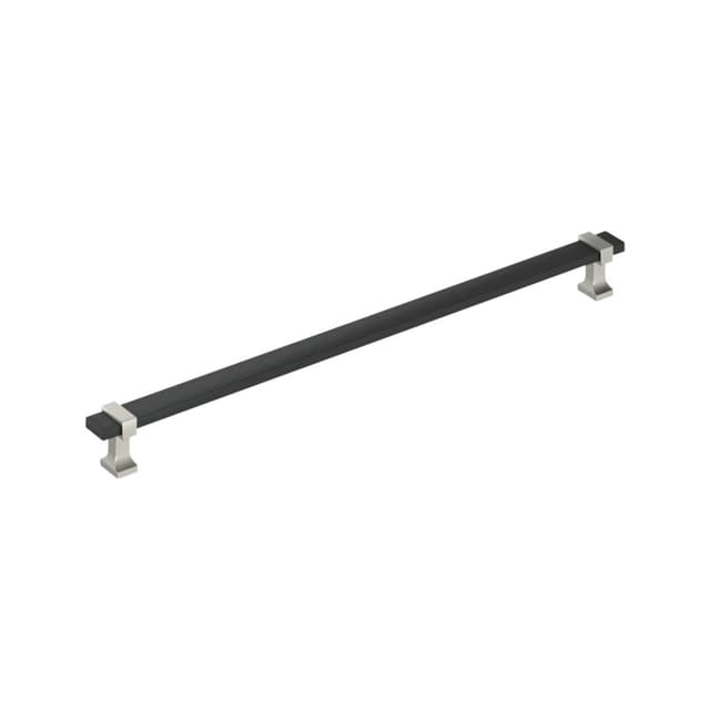 12-5/8" Ovaerton Cabinet Pull, Brushed Matte Black/Satin Nickel