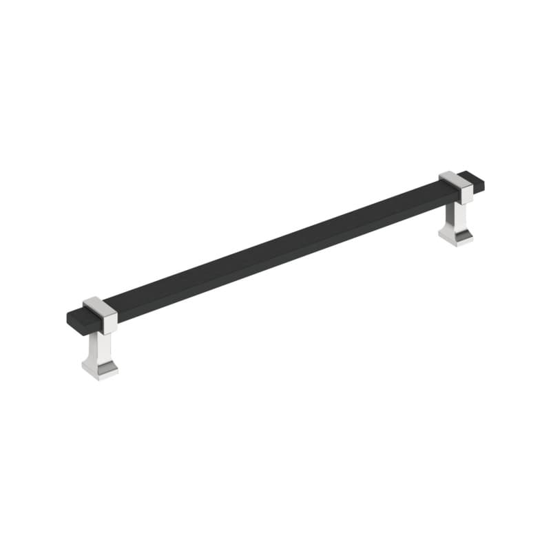 12" Overton Appliance Pull, Matte Black/Polished Chrome