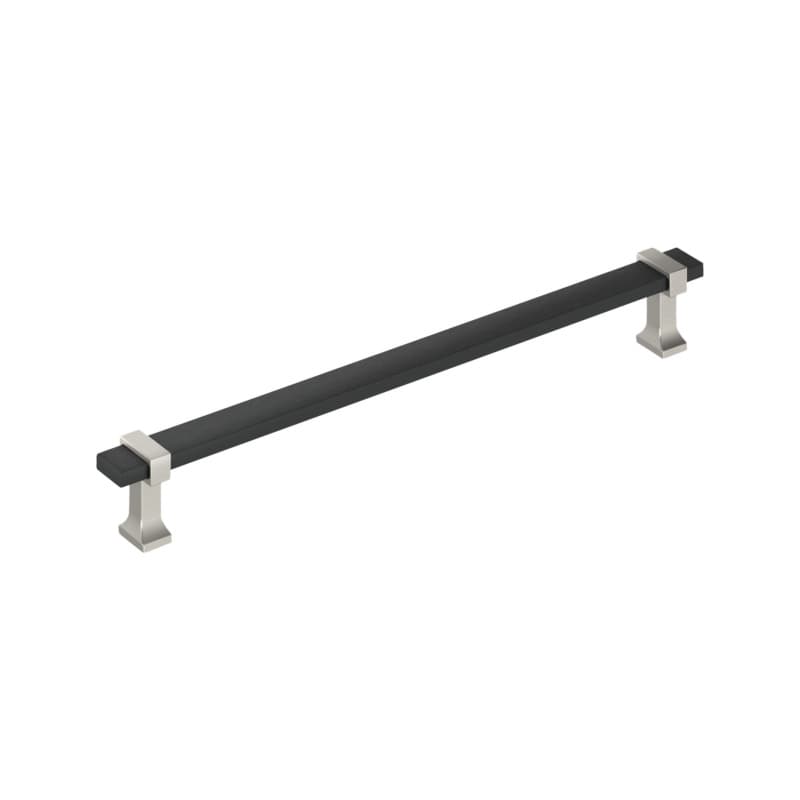 12" Overton Appliance Pull, Brushed Matte Black/Satin Nickel