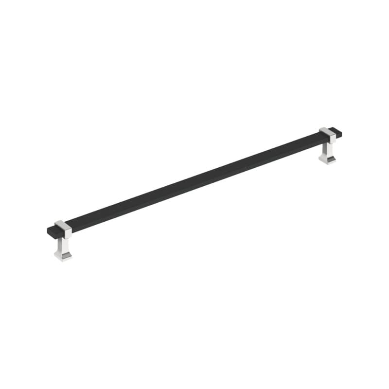 18" Overton Appliance Pull, Matte Black/Polished Chrome