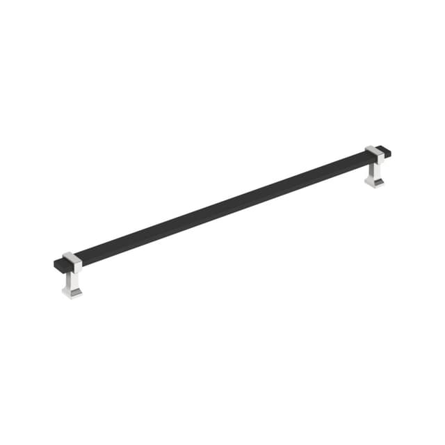 18" Overton Appliance Pull, Matte Black/Polished Chrome