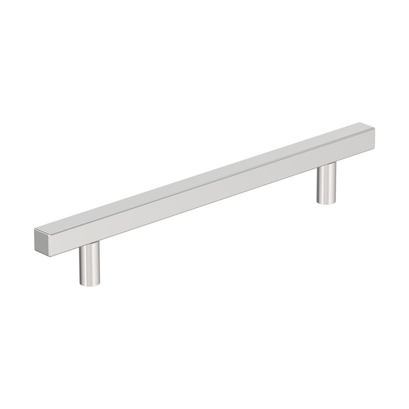6-5/16" Bar Pulls Square Cabinet Pull, Polished Chrome