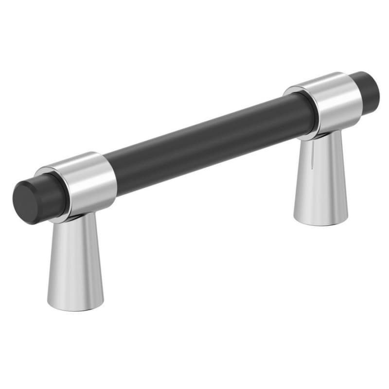 3" Mergence Cabinet Pull, Matte Black/Polished Chrome
