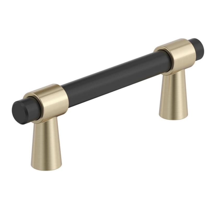 3" Mergence Cabinet Pull, Matte Black/Golden Champagne