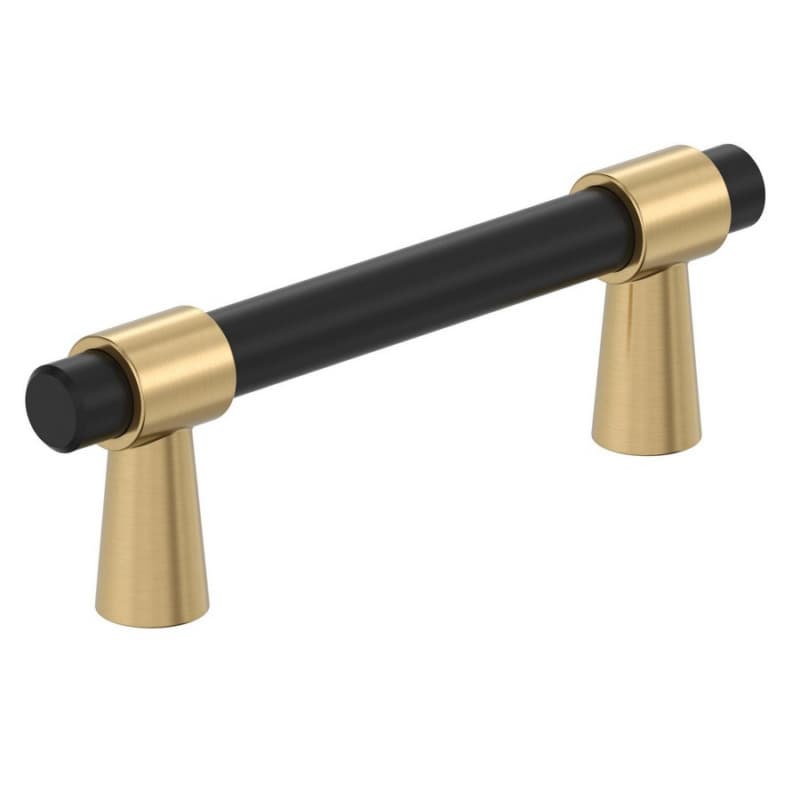 3" Mergence Cabinet Pull, Matte Black/Champagne Bronze