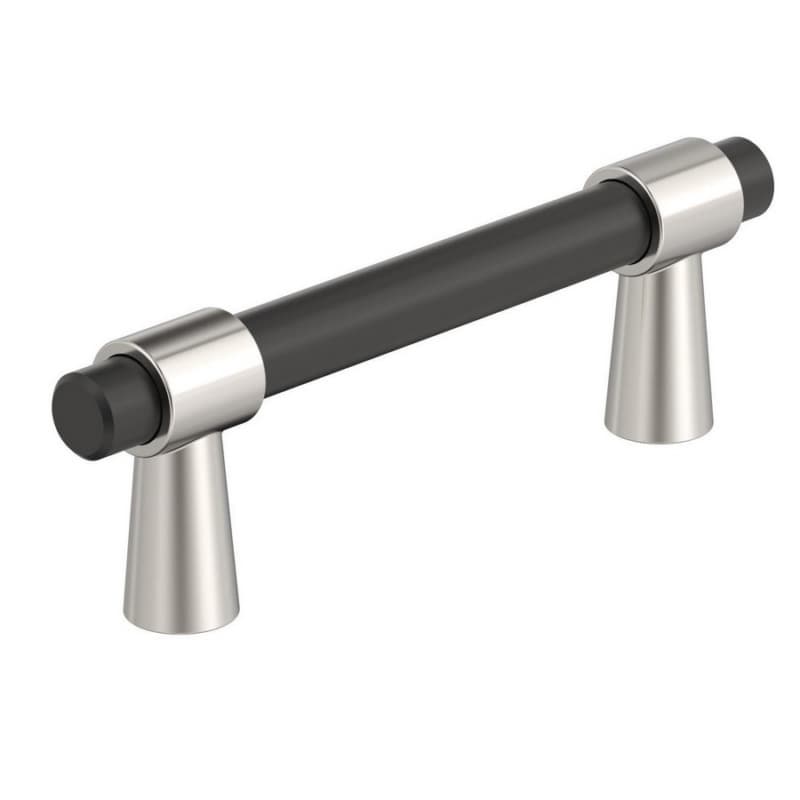 3" Mergence Cabinet Pull, Matte Black/Polished Nickel