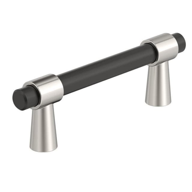 3" Mergence Cabinet Pull, Matte Black/Polished Nickel