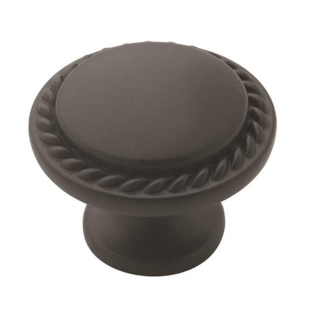 1-3/16" Everyday Heritage Round Knob, Flat Black, 7/8" Projection