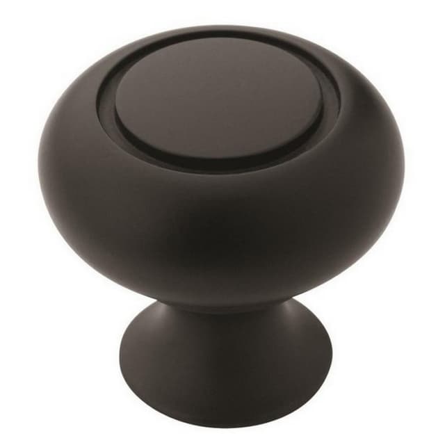 1-1/4" Allison ™ Value Mushroom Knob, Flat Black Finish, 1-1/4" Length
