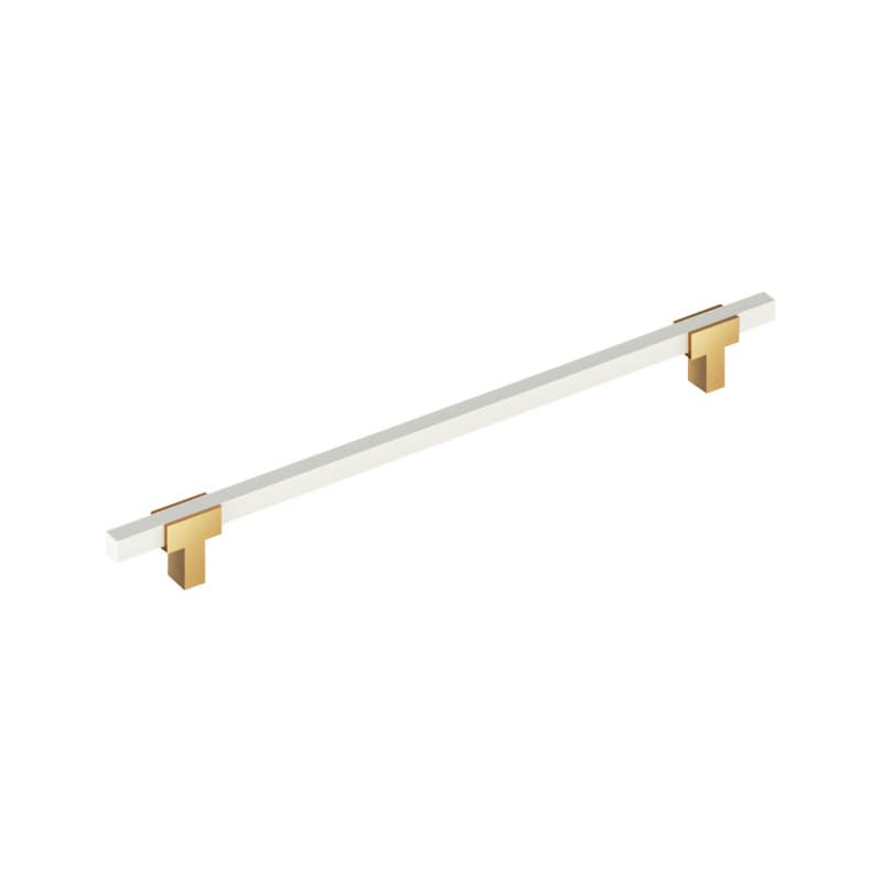 18" Urbanite Appliance Pull, Polished Champagne Bronze/White