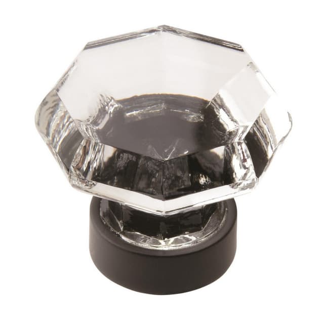 1-5/16" Traditional Classics Crystal Knob, Clear/Black Bronze