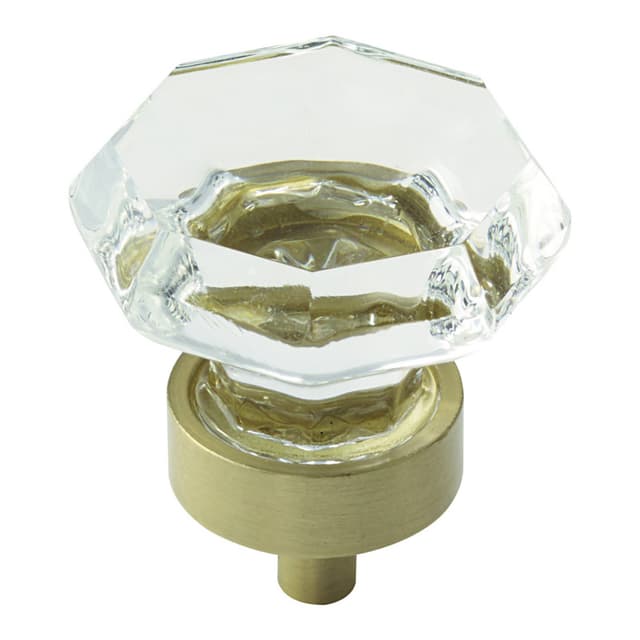 1-5/16" Traditional Classics Crystal Knob, Clear Glass/Golden Champagne