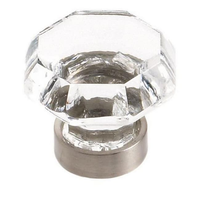 1-5/16" Traditional Classics Crystal Knob, Clear/Satin Nickel