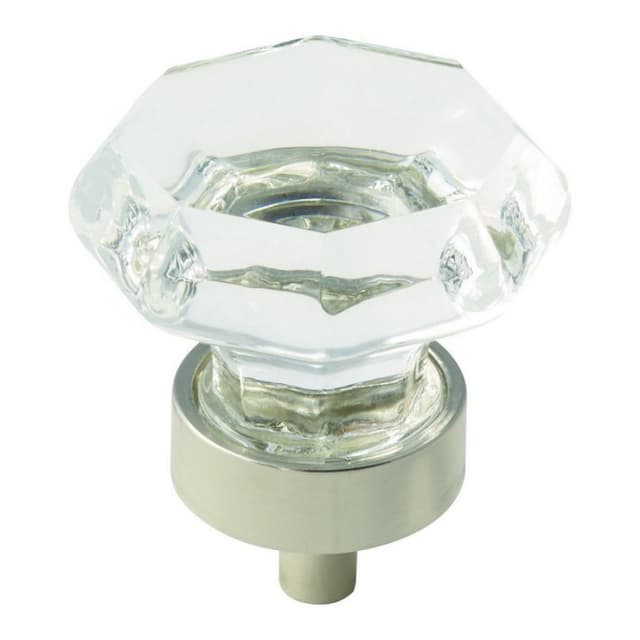 1-5/16" Traditional Classics Crystal Knob, Clear/Polished Nickel