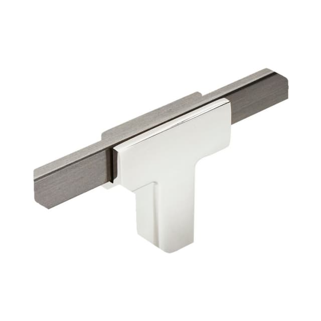 2-5/8" Urbanite T-Handle Knob, Polished Chrome/Black Chrome
