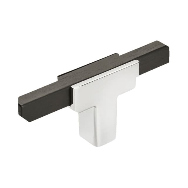 2-5/8" Urbanite T-Handle Knob, Polished Chrome/Brushed Matte Black