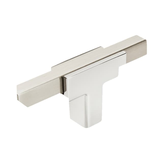2-5/8" Urbanite T-Handle Knob, Polished Chrome/Satin Nickel