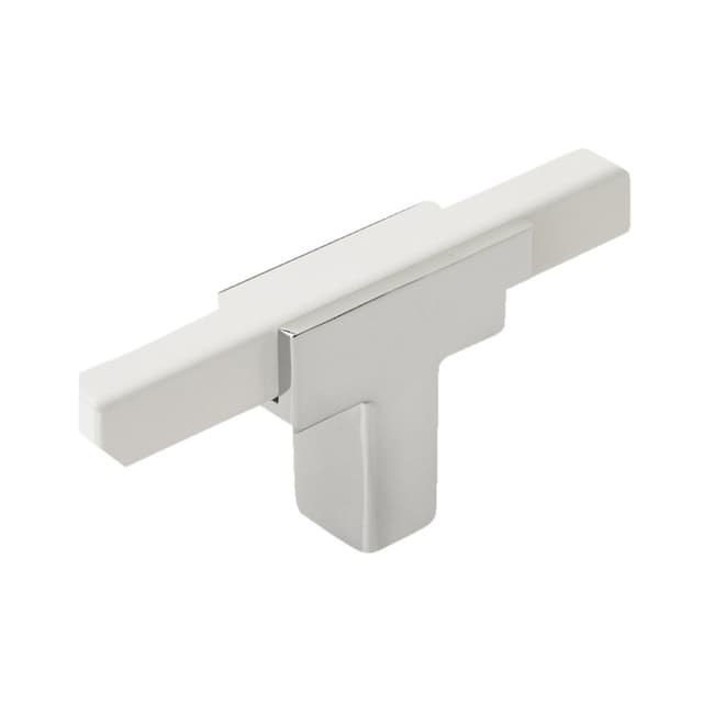 2-5/8" Urbanite T-Handle Knob, Polished Chrome/White