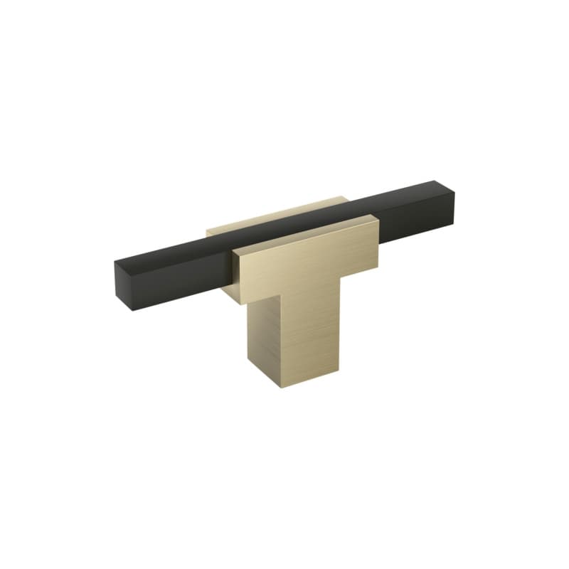 2-3/4" Urbanite T-Handle Knob, Golden Champagne/Matte Black