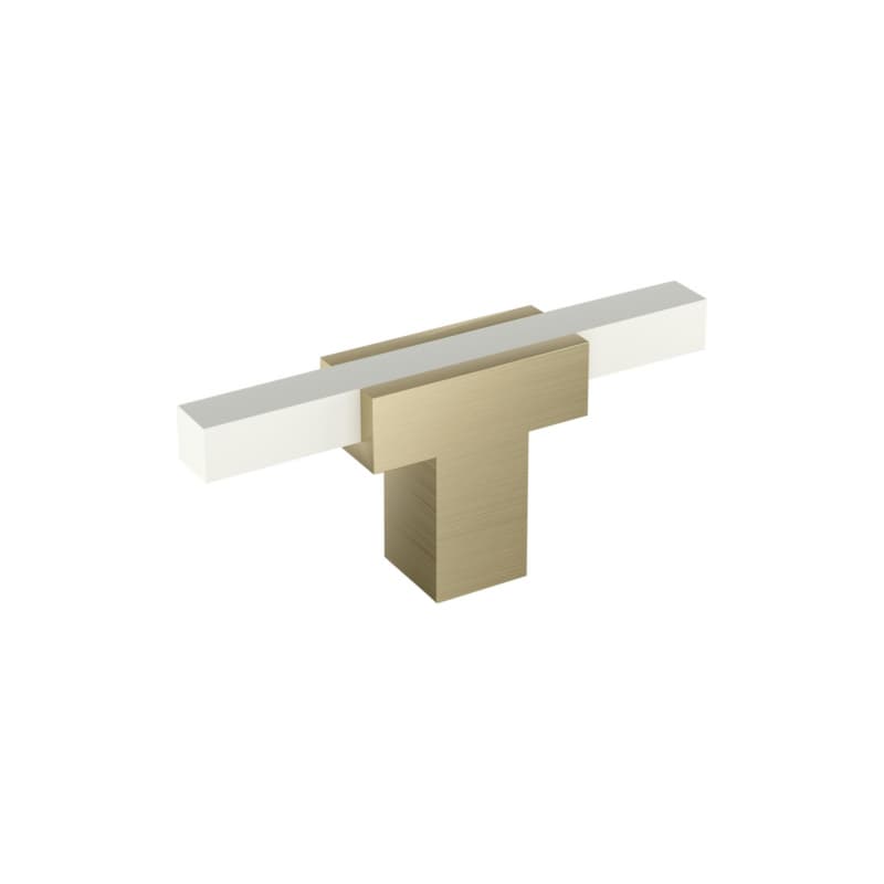 2-3/4" Urbanite T-Handle Knob, Golden Champagne/White