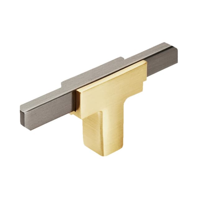 2-5/8" Urbanite T-Handle Knob, Brushed Gold/Black Chrome
