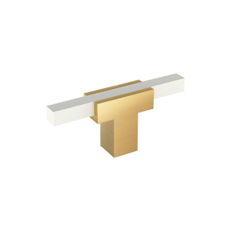 2-3/4" Urbanite T-Handle Knob, Champagne Bronze/White