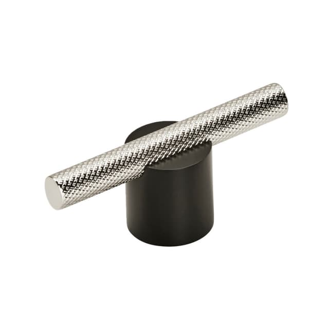 5/8" Transcendent T-Handle Pull, Matte Black/Polished Nickel