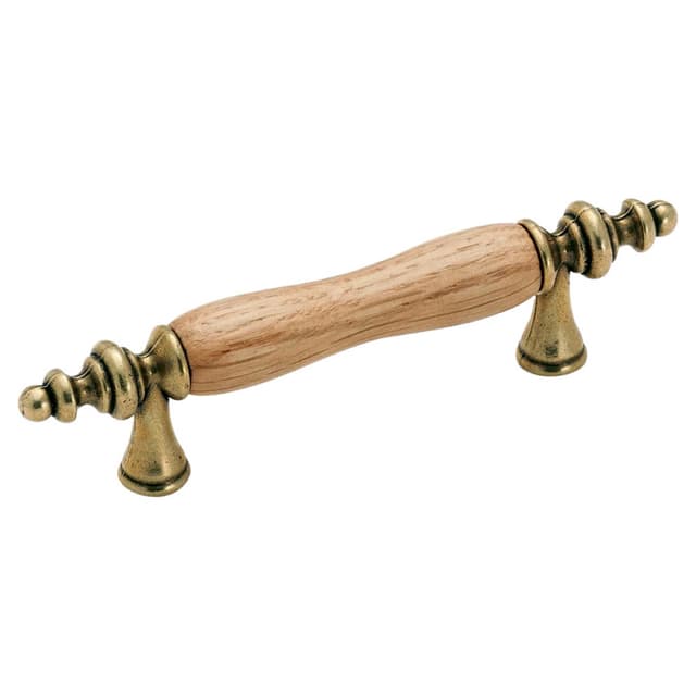 3" Allison Value Hardware Handle Pull, White/Antique Brass, 5-7/8" Length