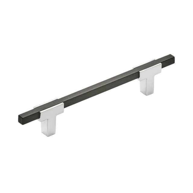 5-1/16" Urbanite Handle Pull, Polished Chrome/Brushed Matte Black