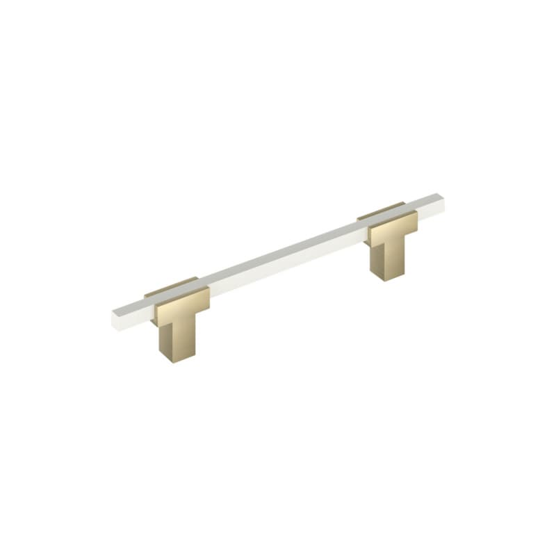 5-1/16" Urbanite Cabinet Pull, Golden Champagne/White