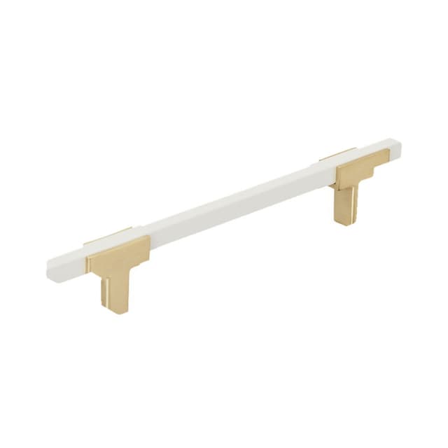 5-1/16" Urbanite Handle Pull, Brushed Gold/White