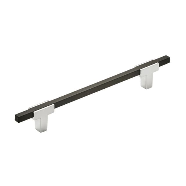 6-5/16" Urbanite Handle Pull, Polished Chrome/Black Chrome