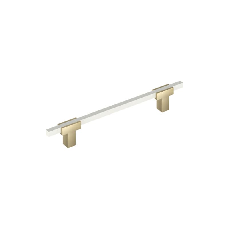 6-5/16" Urbanite Cabinet Pull, Golden Champagne/White