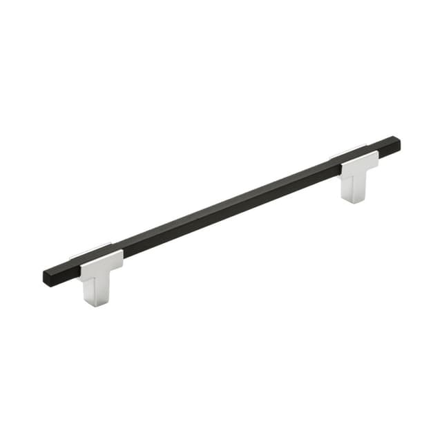 7-9/16" Urbanite Handle Pull, Polished Chrome/Brushed Matte Black