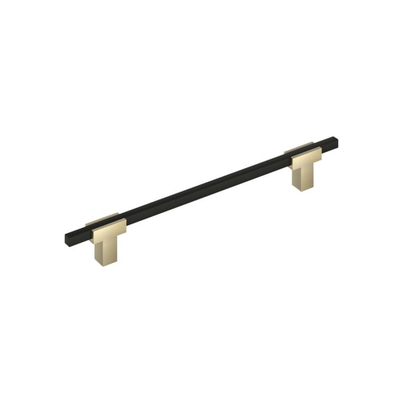 7-9/16" Urbanite Cabinet Pull, Golden Champagne/Matte Black