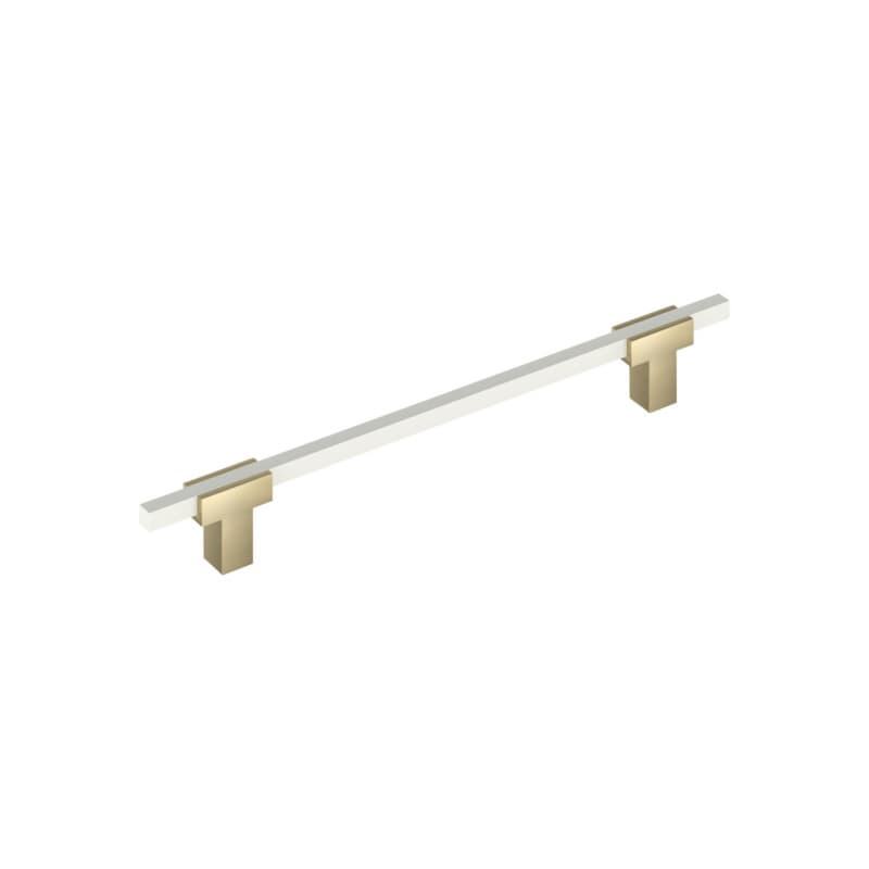 7-9/16" Urbanite Cabinet Pull, Golden Champagne/White