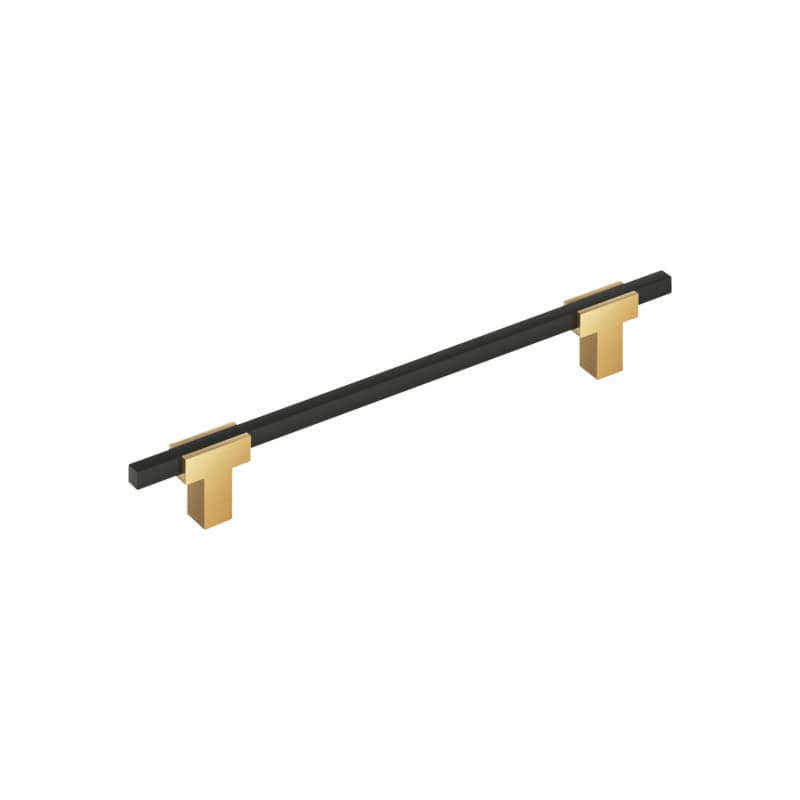 7-9/16" Urbanite Cabinet Pull, Champagne Bronze/Matte Black