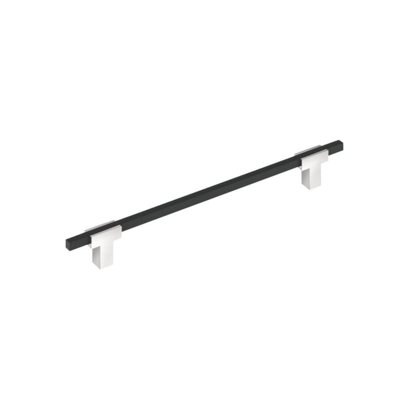 8-13/16" Urbanite Cabinet Pull, Polished Chrome/Matte Black