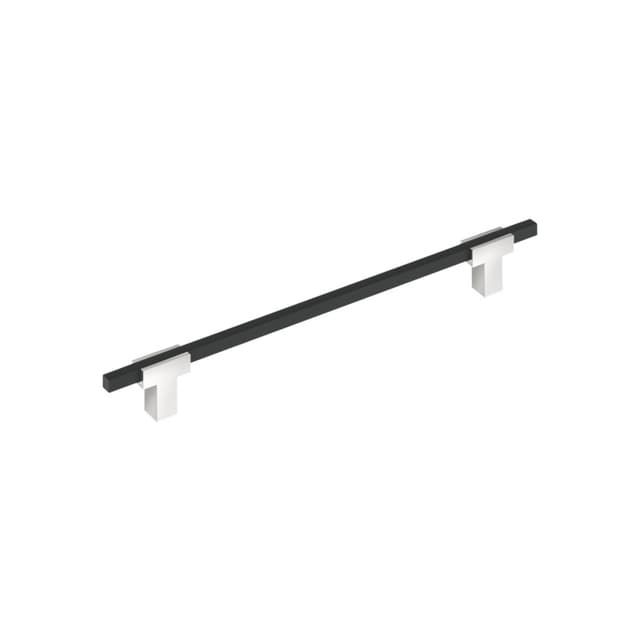8-13/16" Urbanite Cabinet Pull, Polished Chrome/Matte Black